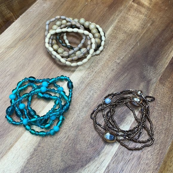 Stacked bracelet THREE bracelet sets boho style - Picture 4 of 4